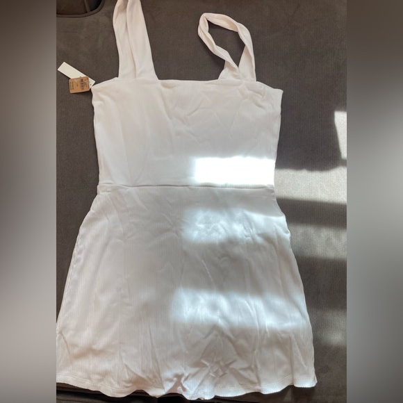 Victoria's Secret PINK  white ribbes stretch Pink romper dress size L - Picture 8 of 9